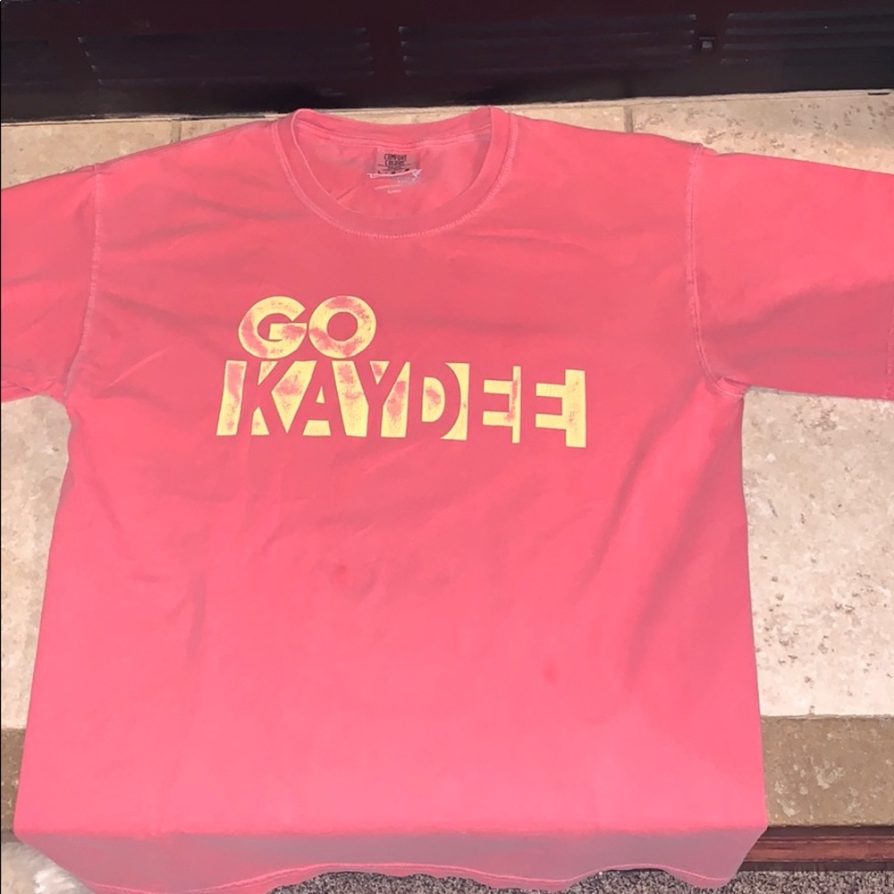 PINK AND YELLOW DISTRESSED KAPPA DELTA TEE